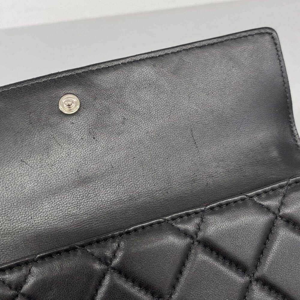 CHANEL Authentic Black Lambskin Leather Wallet - Picture 10 of 15